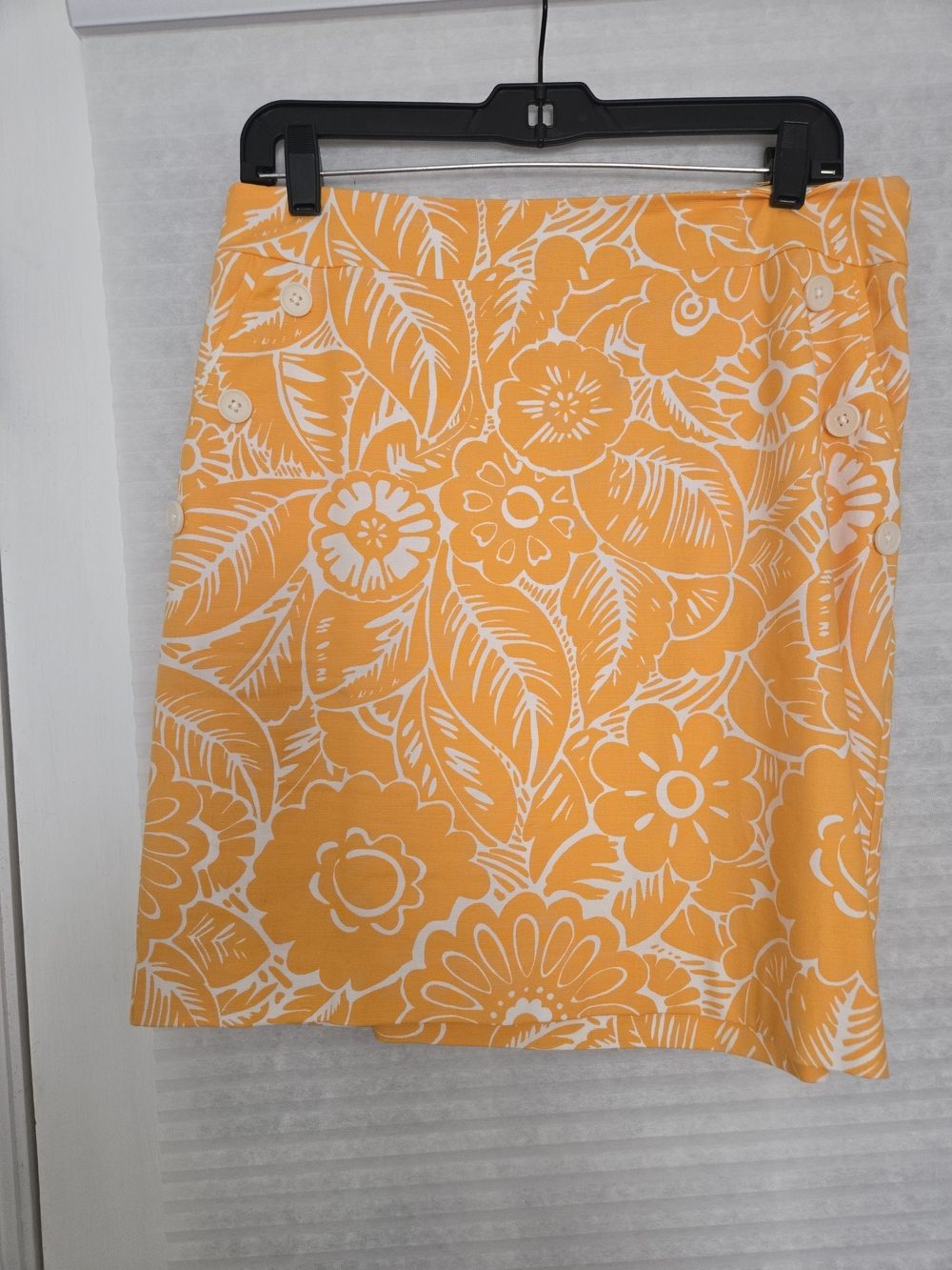 Talbots Orange and White Floral Mini Skirt
